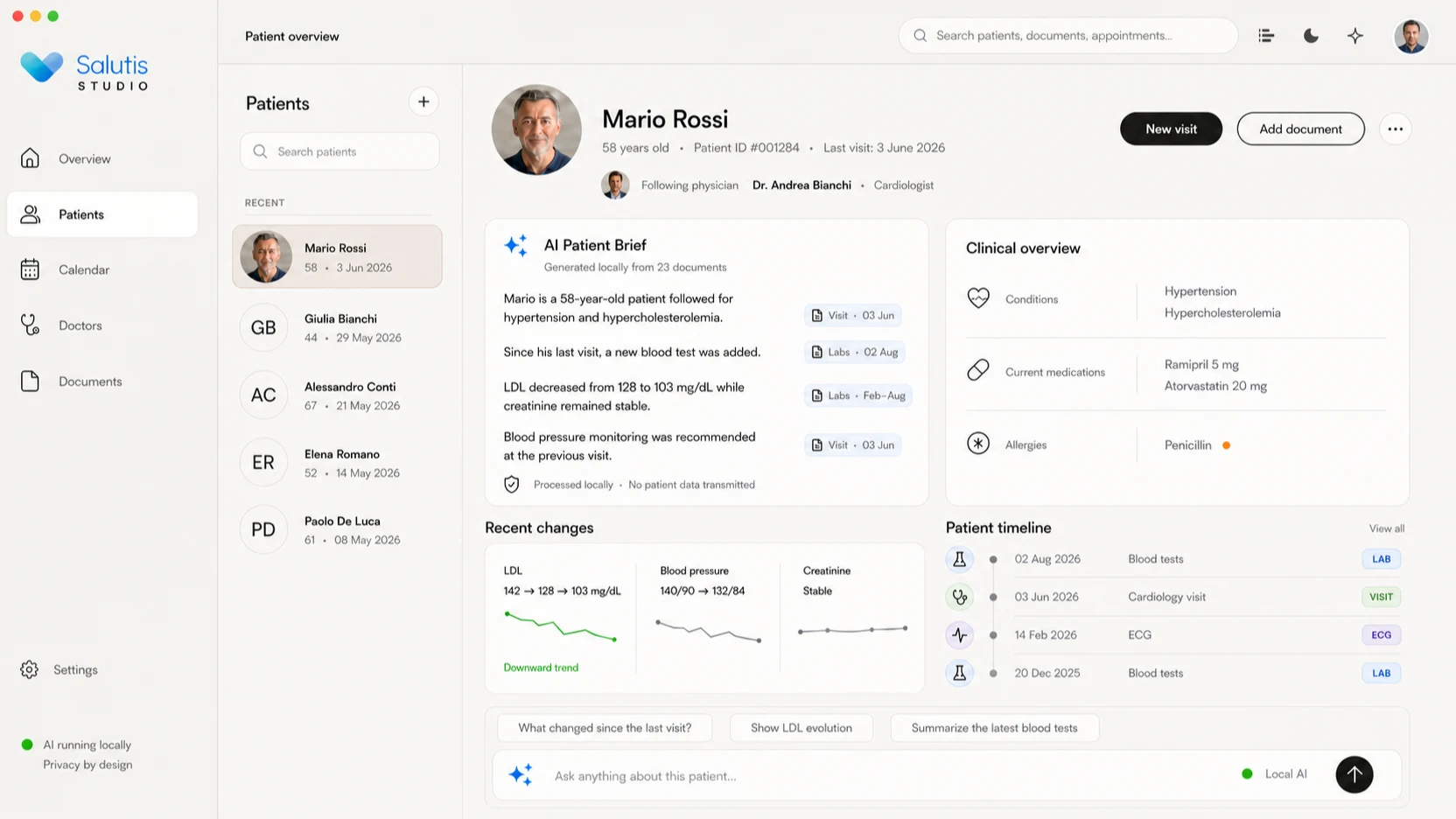 Early preview of Salutis Studio for medical practices